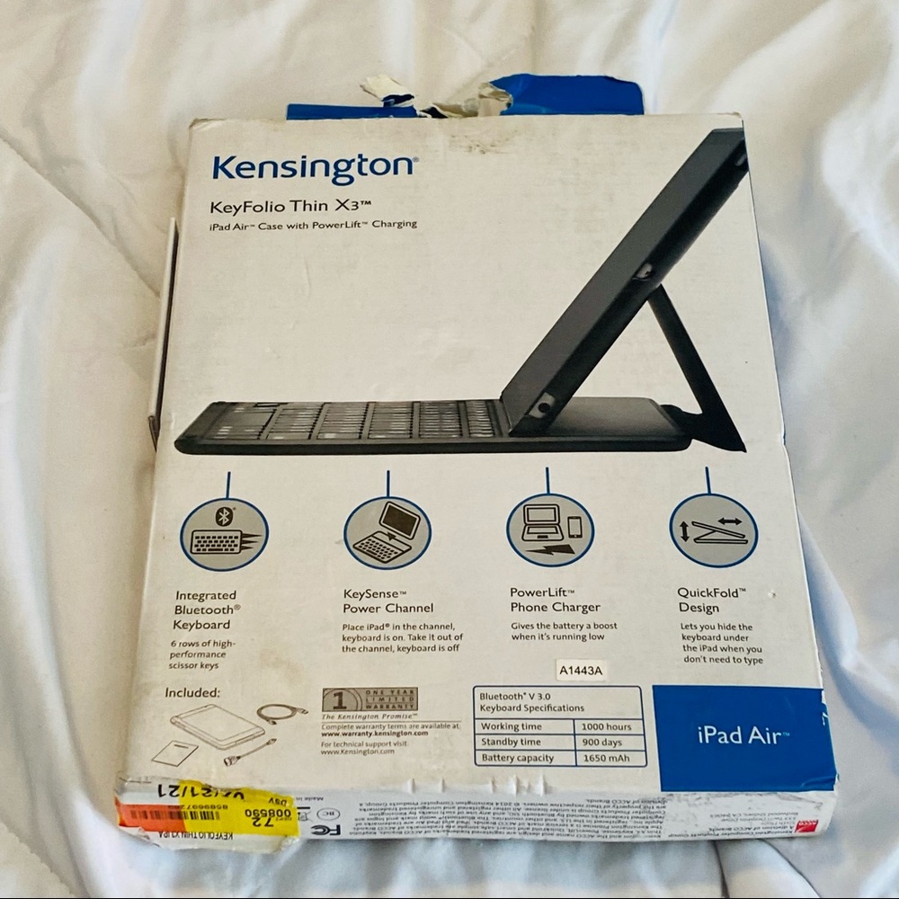 Kensington KeyFolio Keyboard iPad Air A1443A - Picture 5 of 9